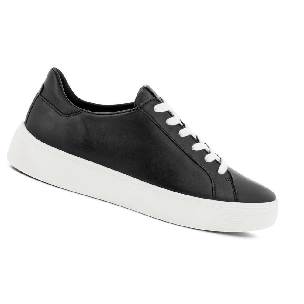 Women\'s Ecco Street Tray Sneakers Black | USA 260DFM